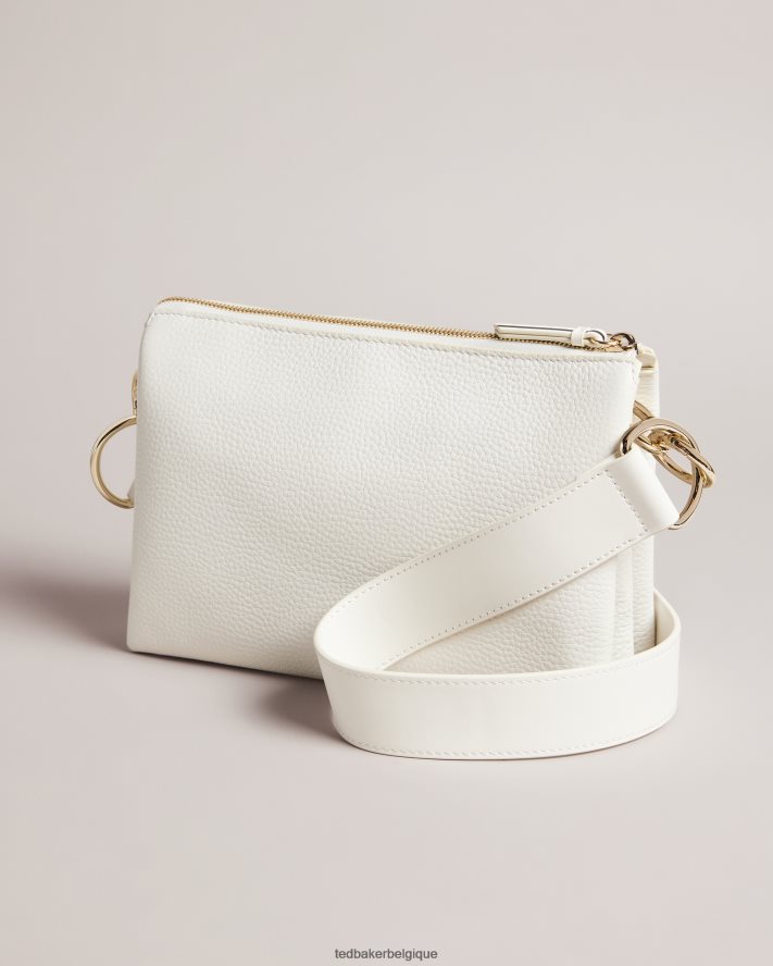 être Ted Baker femmes sac bandoulière en toile à logo Delphia écru FR8J42663 Sacs