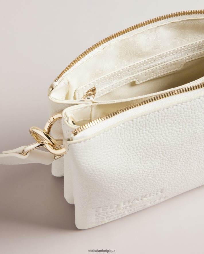 être Ted Baker femmes sac bandoulière en toile à logo Delphia écru FR8J42663 Sacs