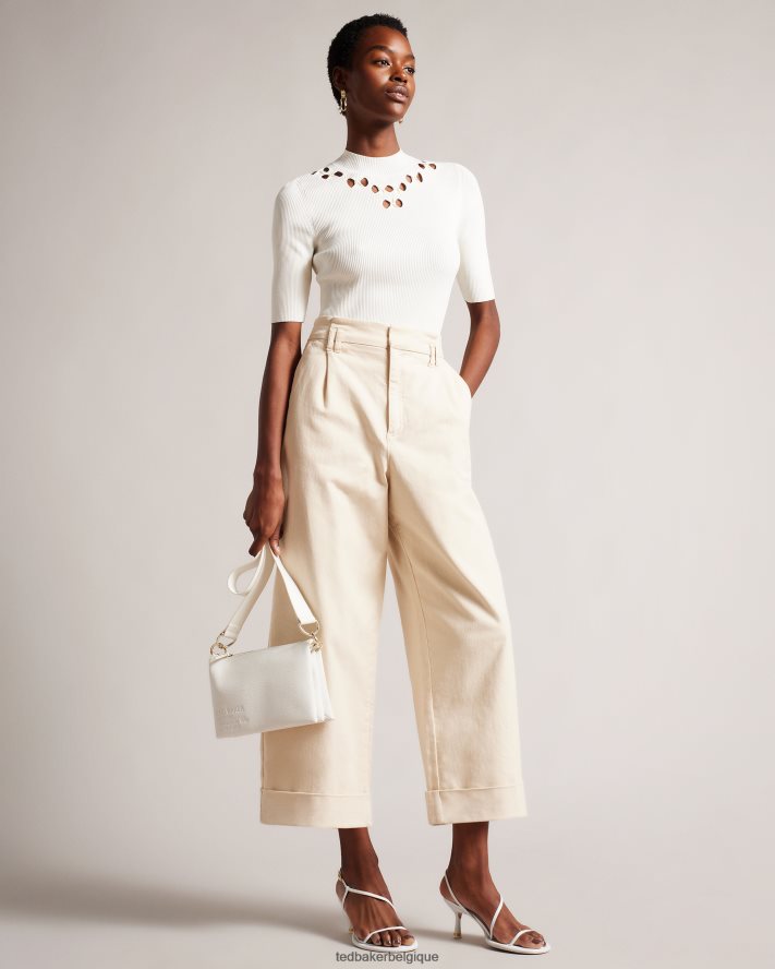 être Ted Baker femmes sac bandoulière en toile à logo Delphia écru FR8J42663 Sacs