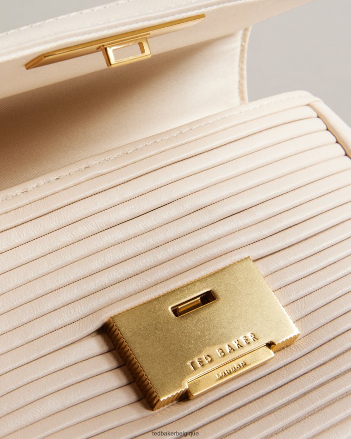 être Ted Baker femmes sac bandoulière pyalily plissé Ivoire FR8J42702 Sacs