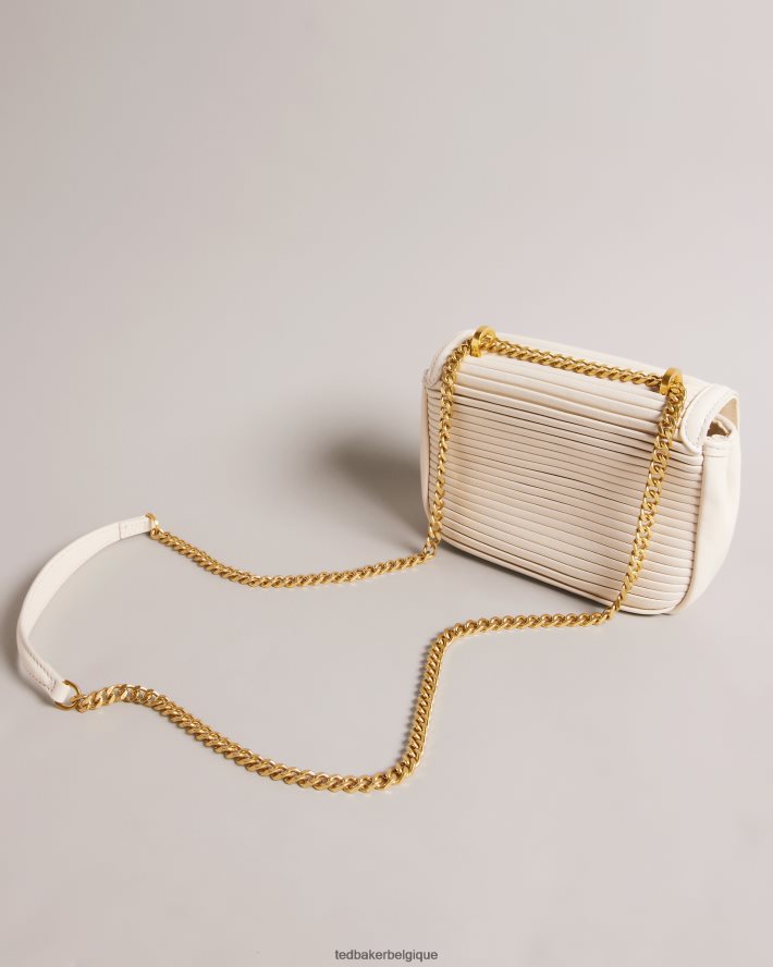 être Ted Baker femmes sac bandoulière pyalily plissé Ivoire FR8J42702 Sacs