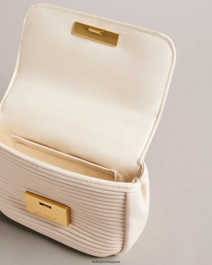 être Ted Baker femmes sac bandoulière pyalily plissé Ivoire FR8J42702 Sacs