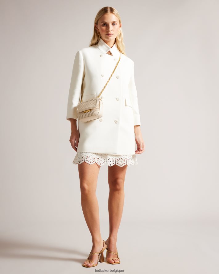 être Ted Baker femmes sac bandoulière pyalily plissé Ivoire FR8J42702 Sacs