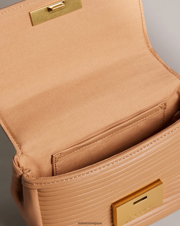 être Ted Baker femmes sac bandoulière pyalily plissé chameau FR8J42704 Sacs