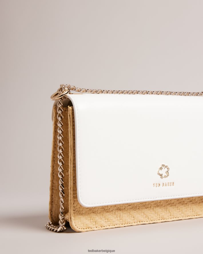 être Ted Baker femmes sac bandoulière tressé à œillets magdie magnolia écru FR8J42730 Sacs