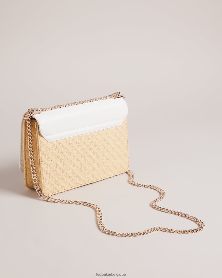 être Ted Baker femmes sac bandoulière tressé à œillets magdie magnolia écru FR8J42730 Sacs
