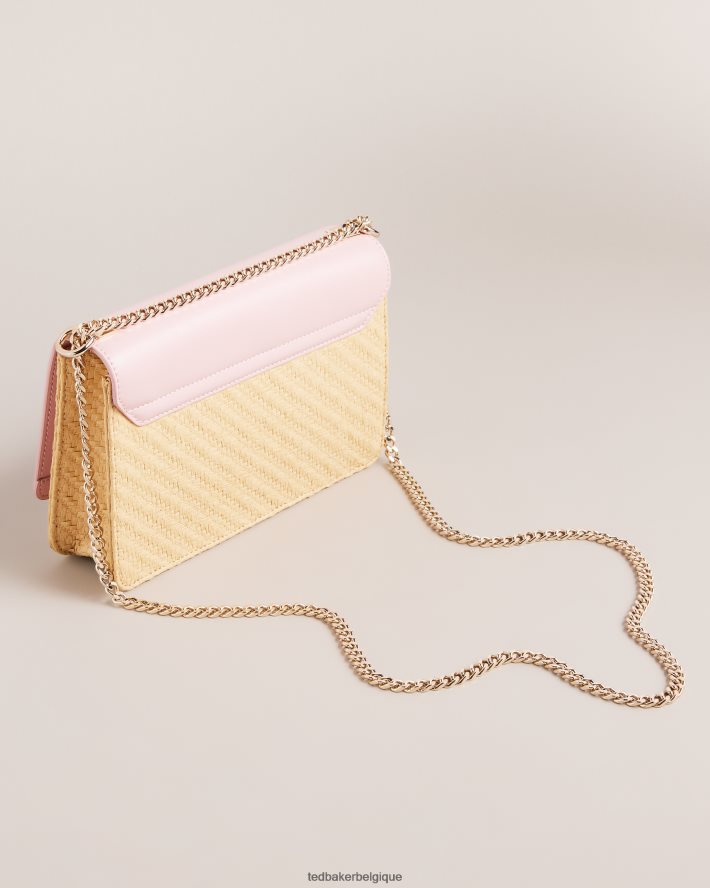 être Ted Baker femmes sac bandoulière tressé à œillets magdie magnolia rose pâle FR8J42732 Sacs