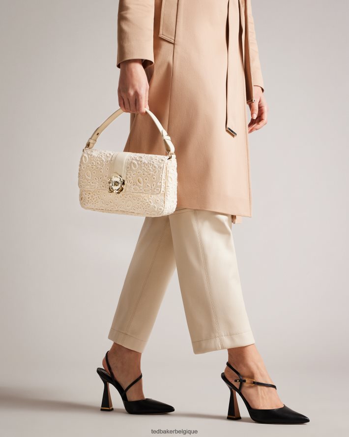 être Ted Baker femmes sac porté épaule en dentelle florasa magnolia Ivoire FR8J42696 Sacs