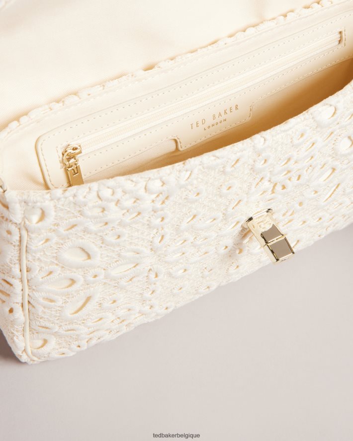 être Ted Baker femmes sac porté épaule en dentelle florasa magnolia Ivoire FR8J42696 Sacs