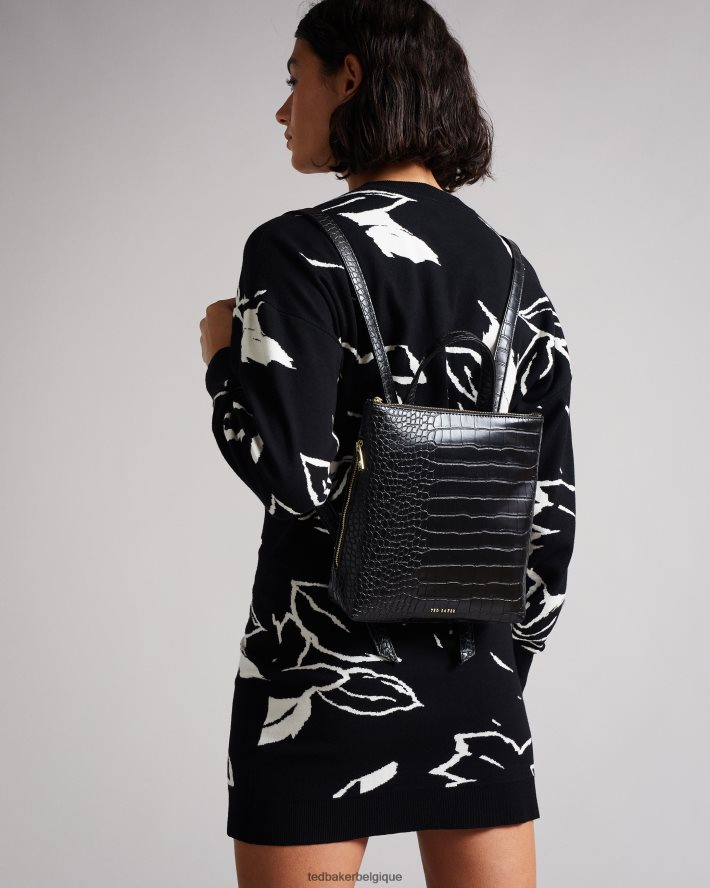 être Ted Baker femmes sac à dos belax en PU effet croco noir FR8J42746 Sacs