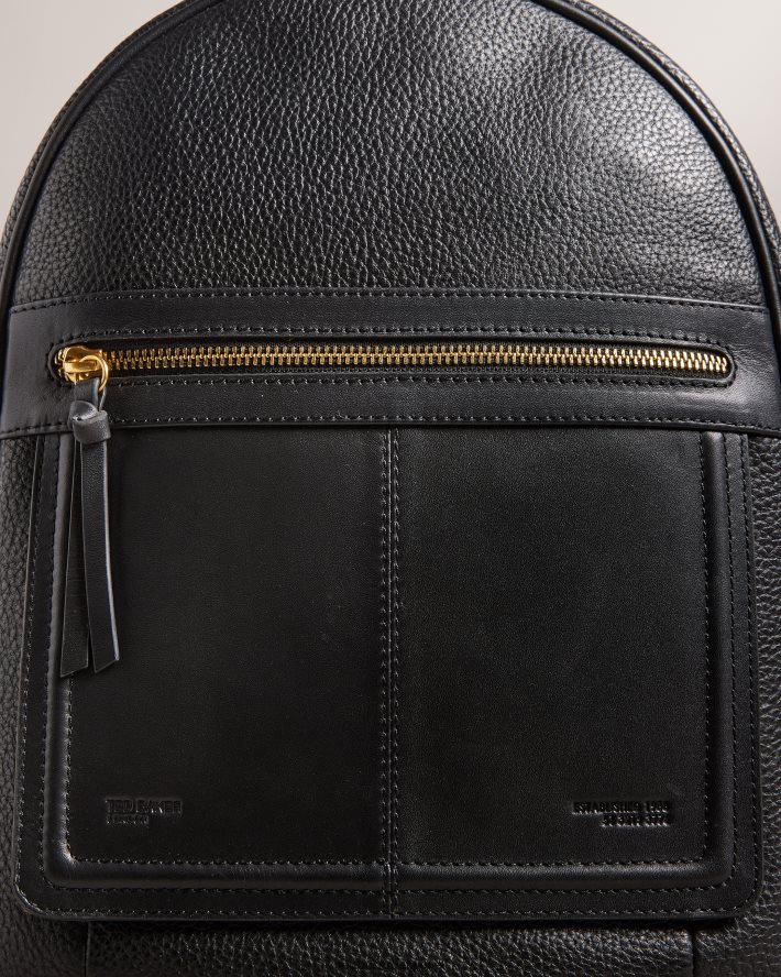 être Ted Baker femmes sac à dos en cuir brillant nishay noir FR8J42669 Sacs