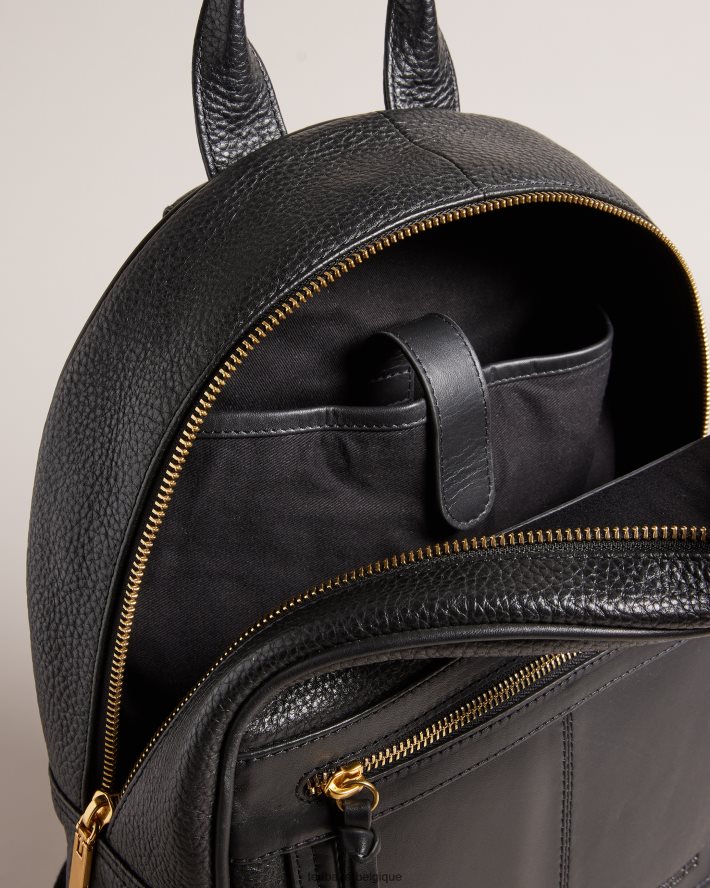 être Ted Baker femmes sac à dos en cuir brillant nishay noir FR8J42669 Sacs