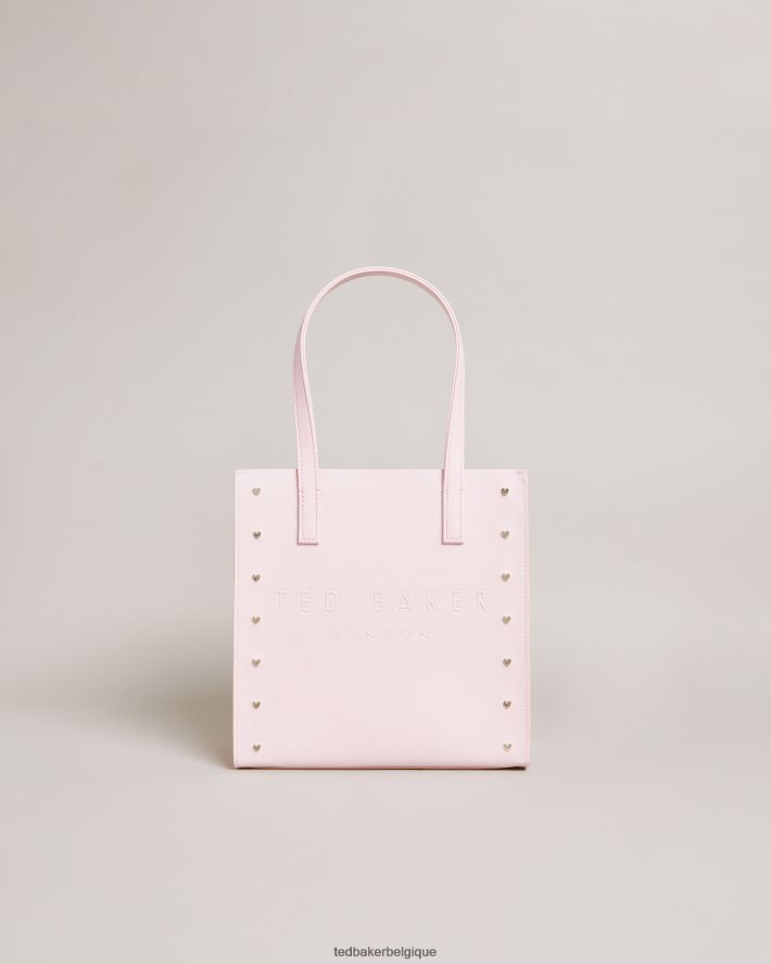 être Ted Baker femmes Stocon - Petit sac emblématique clouté en forme de cœur rose pâle FR8J42689 Sacs