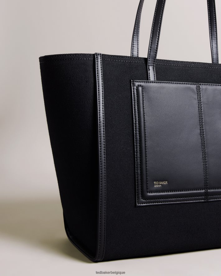 être Ted Baker femmes grand sac cabas en toile aksani noir de jais FR8J42761 Sacs