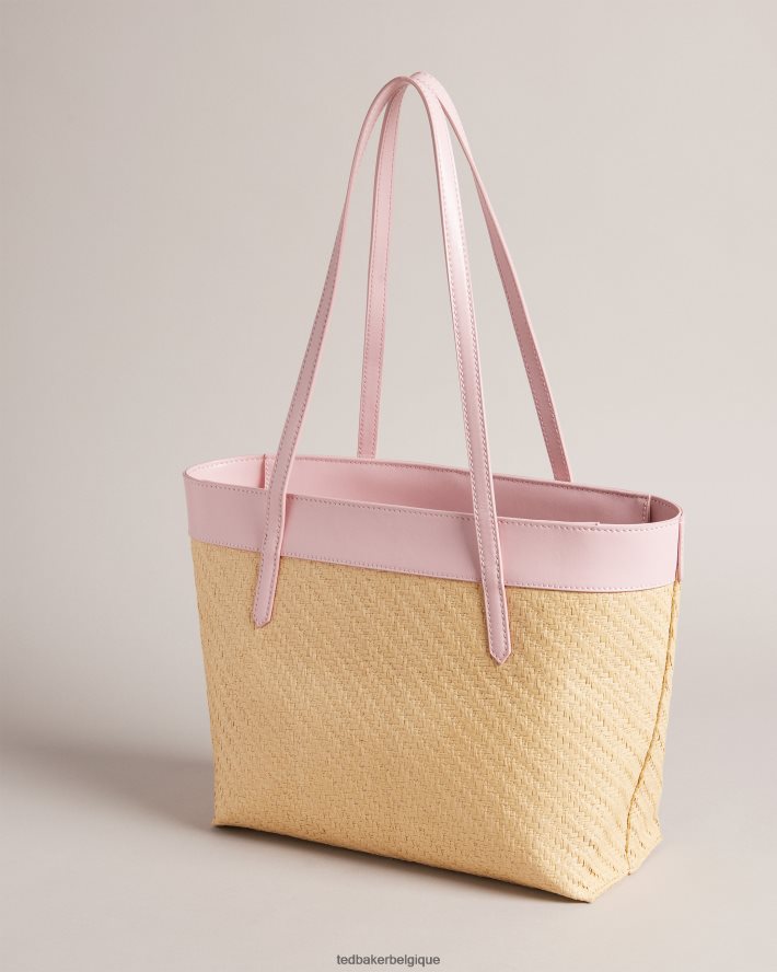 être Ted Baker femmes magdar magnolia sac fourre-tout tissé à œillets rose pâle FR8J42738 Sacs