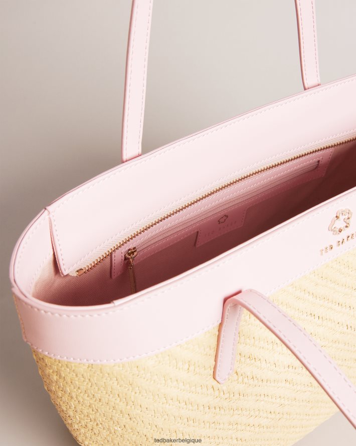 être Ted Baker femmes magdar magnolia sac fourre-tout tissé à œillets rose pâle FR8J42738 Sacs