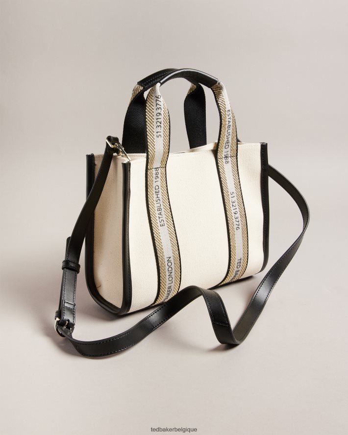 être Ted Baker femmes petit fourre-tout en toile à sangles de marque Georjea écru FR8J42733 Sacs