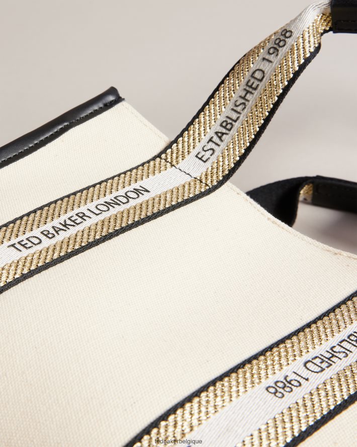 être Ted Baker femmes petit fourre-tout en toile à sangles de marque Georjea écru FR8J42733 Sacs