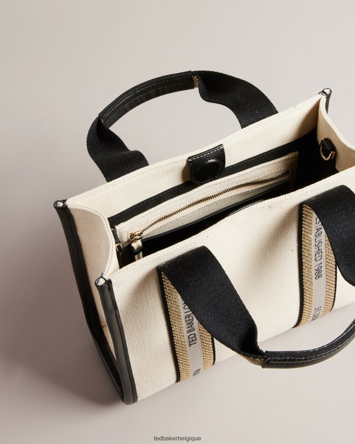 être Ted Baker femmes petit fourre-tout en toile à sangles de marque Georjea écru FR8J42733 Sacs
