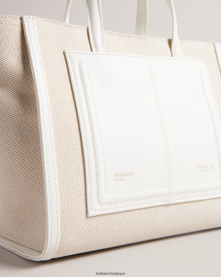 être Ted Baker femmes sac fourre-tout en toile aksanna de taille moyenne blanc FR8J42729 Sacs