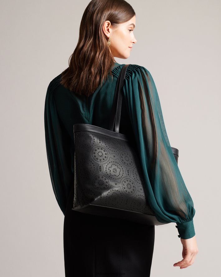 être Ted Baker femmes sac fourre-tout magnolia découpé au laser Libétie noir FR8J42697 Sacs