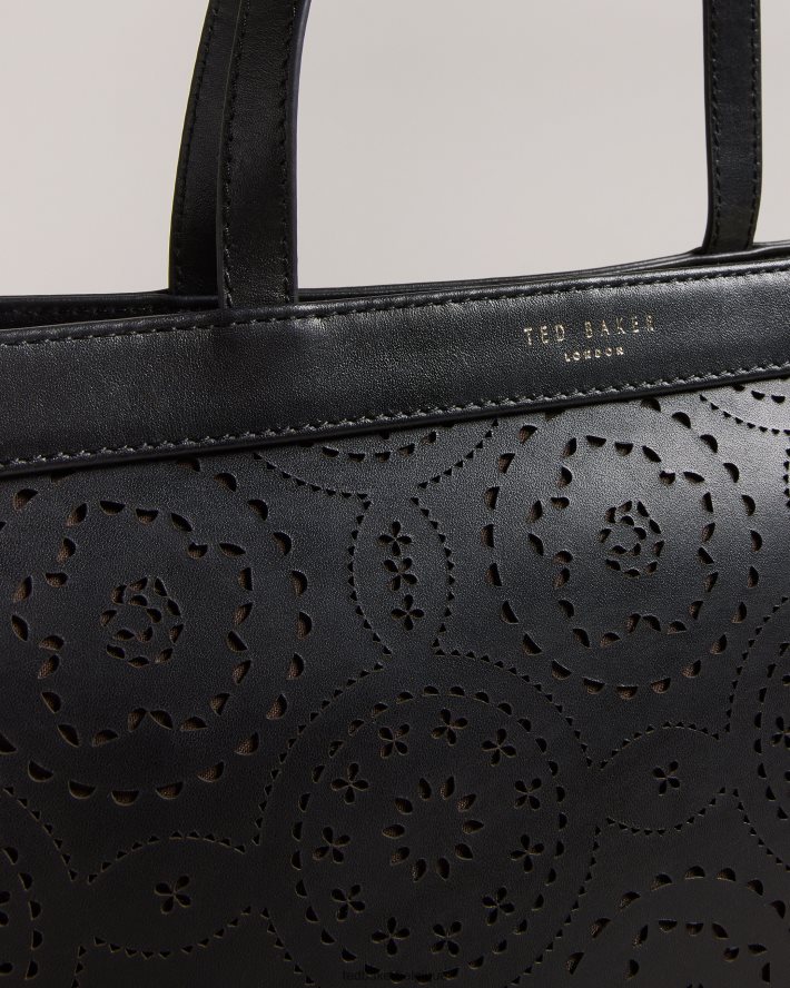 être Ted Baker femmes sac fourre-tout magnolia découpé au laser Libétie noir FR8J42697 Sacs
