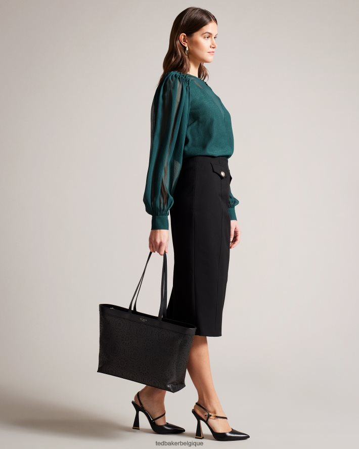 être Ted Baker femmes sac fourre-tout magnolia découpé au laser Libétie noir FR8J42697 Sacs