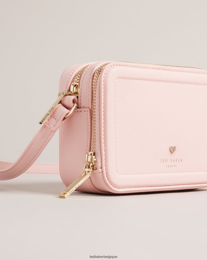 être Ted Baker femmes petit sac photo clouté coeur Stinah rose pâle FR8J42683 Sacs