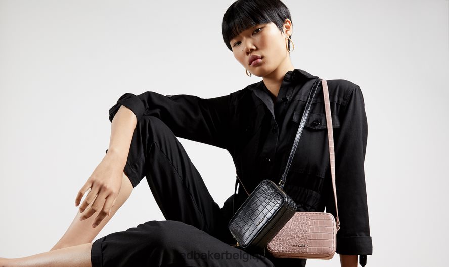 être Ted Baker femmes sac photo effet croco stina noir FR8J42753 Sacs