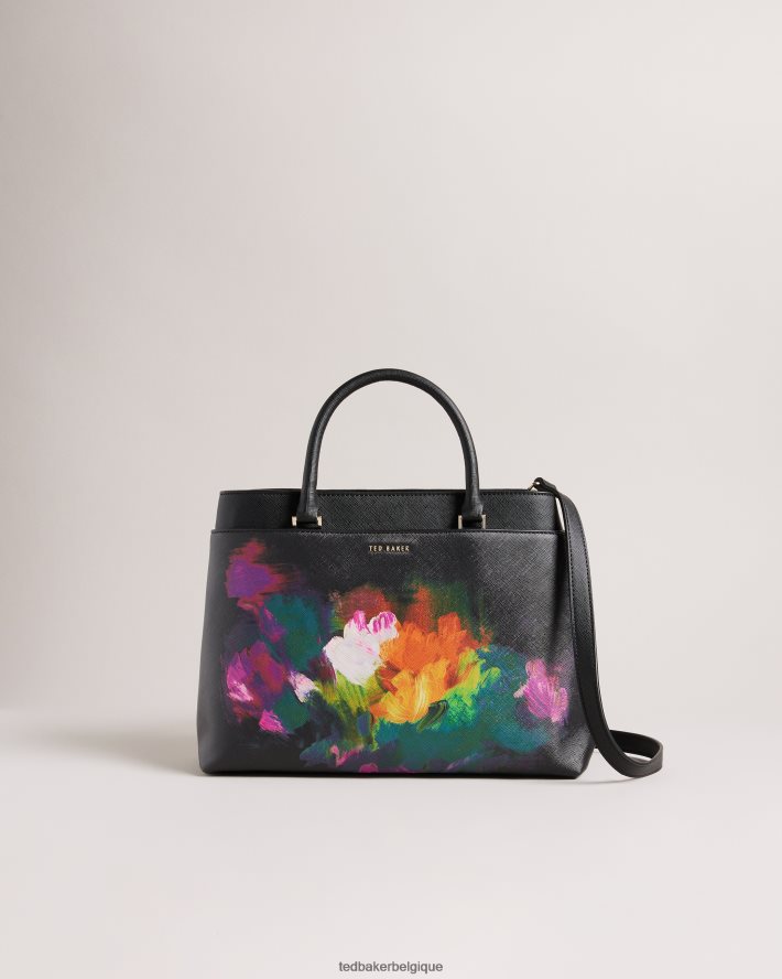 être Ted Baker femmes grand sac à main imprimé artistique sanyar noir FR8J42682 Sacs