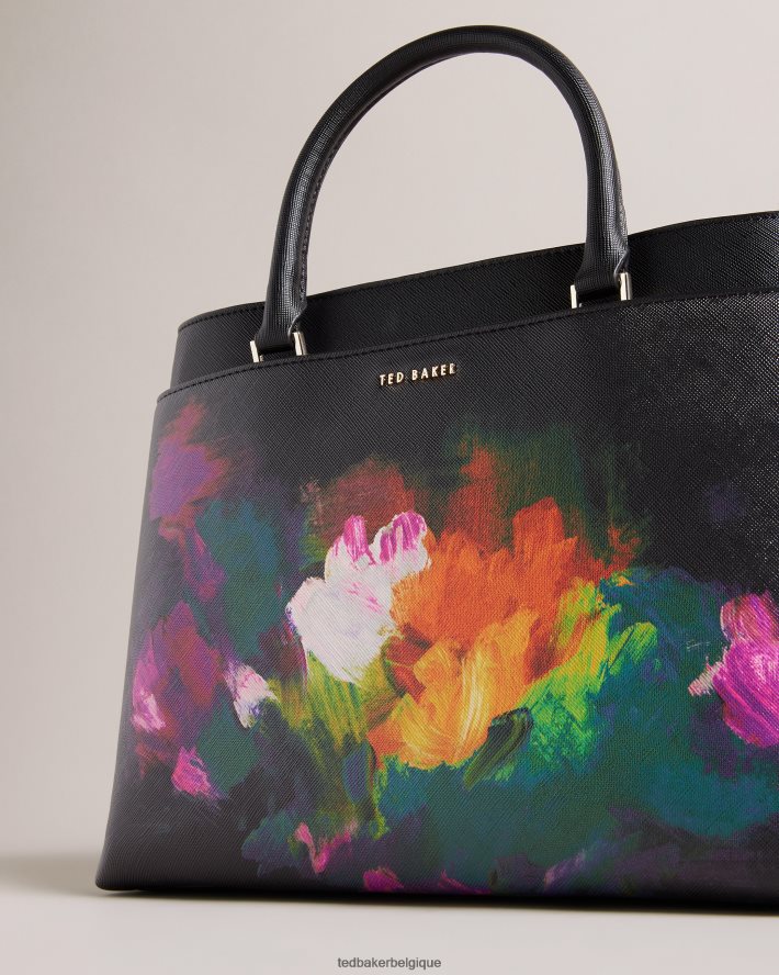 être Ted Baker femmes grand sac à main imprimé artistique sanyar noir FR8J42682 Sacs