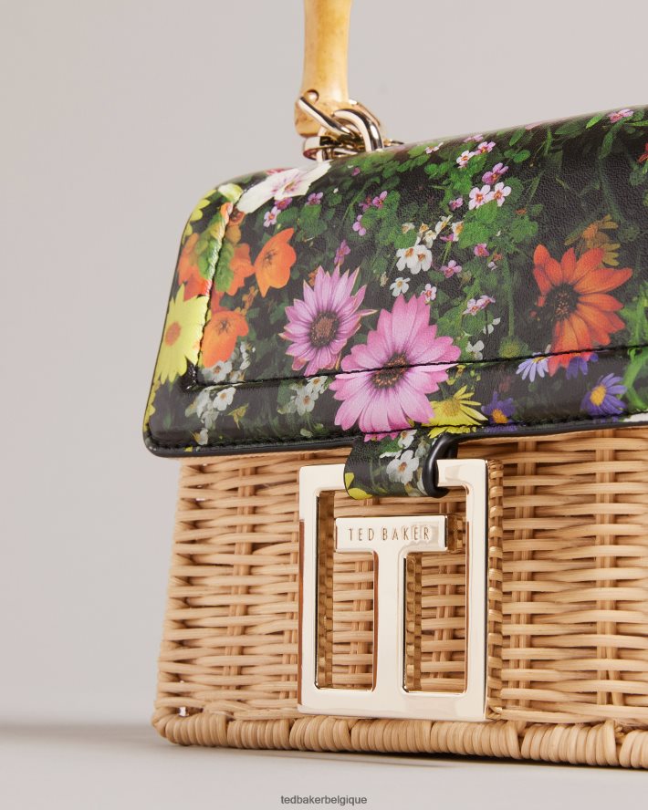être Ted Baker femmes mini sac panier imprimé Jaysisa noir FR8J42715 Sacs