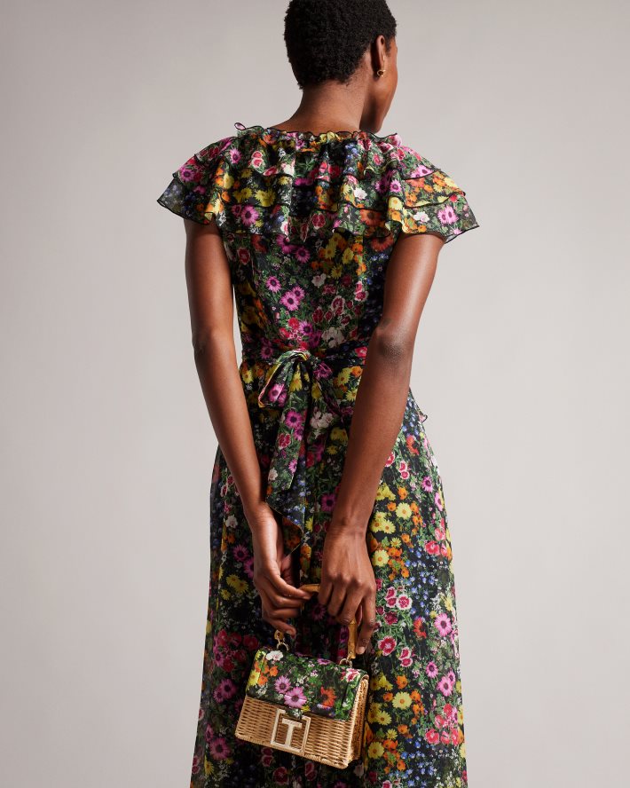 être Ted Baker femmes mini sac panier imprimé Jaysisa noir FR8J42715 Sacs