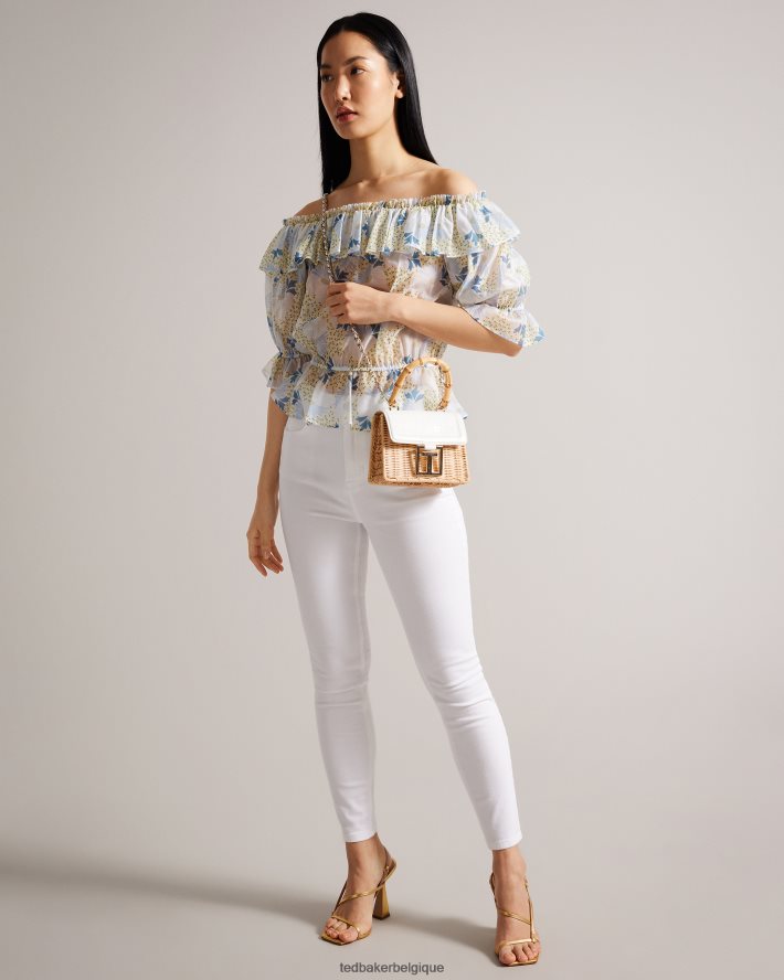 être Ted Baker femmes mini sac panier jaynina imitation croco écru FR8J42717 Sacs