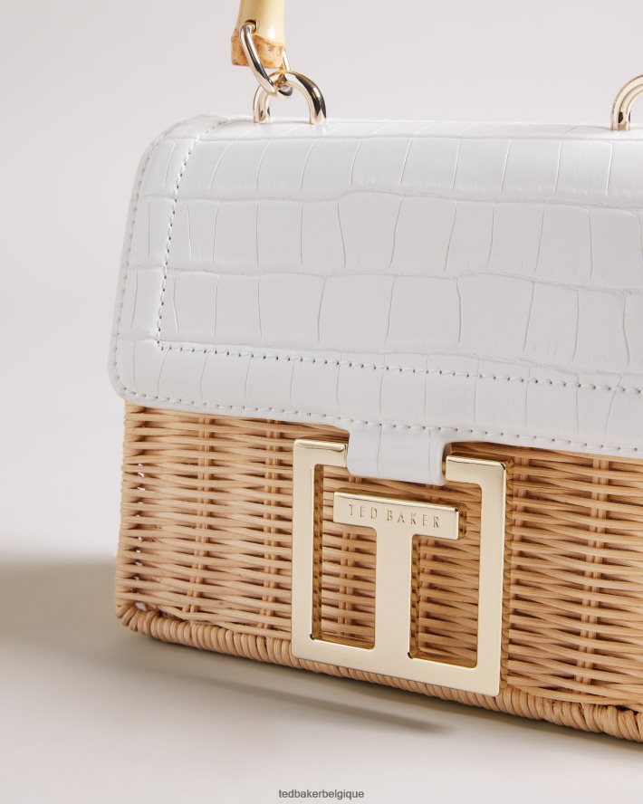 être Ted Baker femmes mini sac panier jaynina imitation croco écru FR8J42717 Sacs