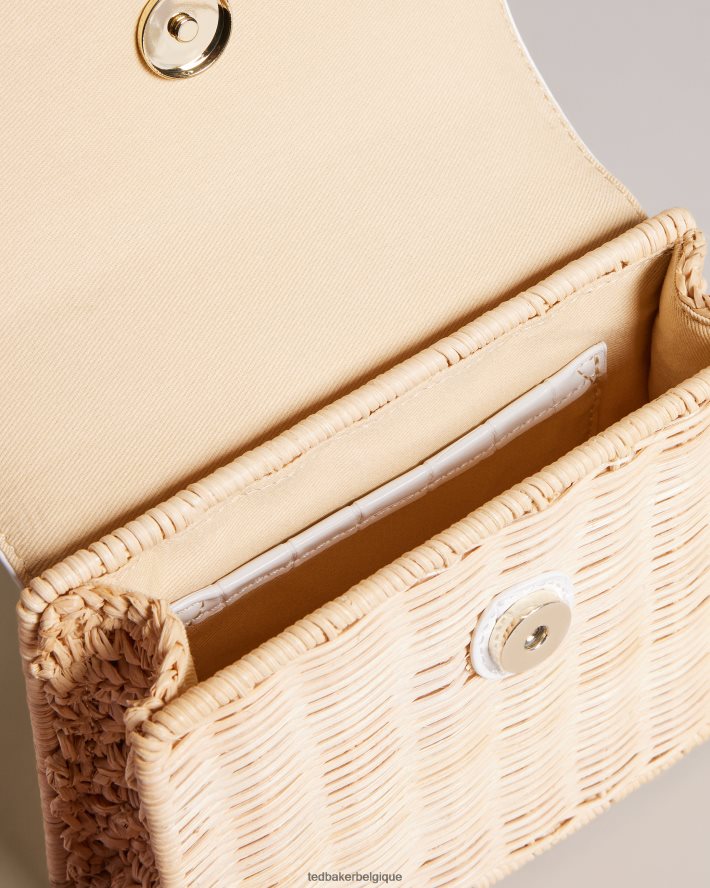 être Ted Baker femmes mini sac panier jaynina imitation croco écru FR8J42717 Sacs