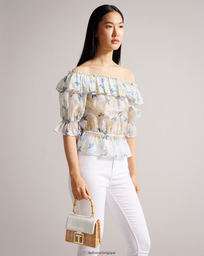 être Ted Baker femmes mini sac panier jaynina imitation croco écru FR8J42717 Sacs