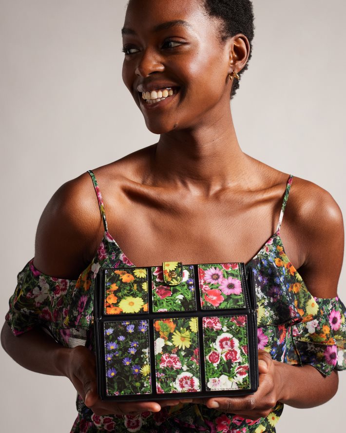 être Ted Baker femmes sac à effet de serre floral grnhous noir FR8J42788 Sacs