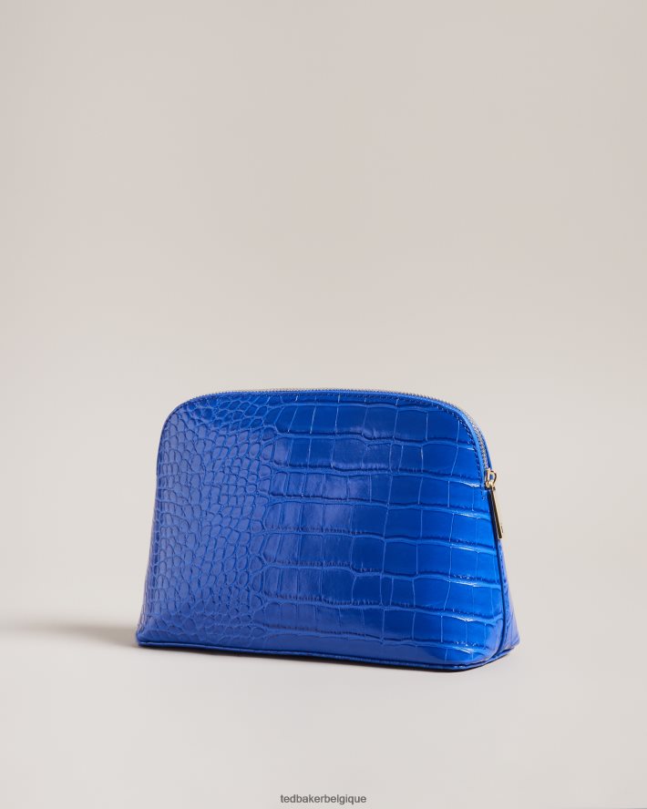 être Ted Baker femmes trousse de maquillage crocala à détail croco bleu brillant FR8J42781 Sacs