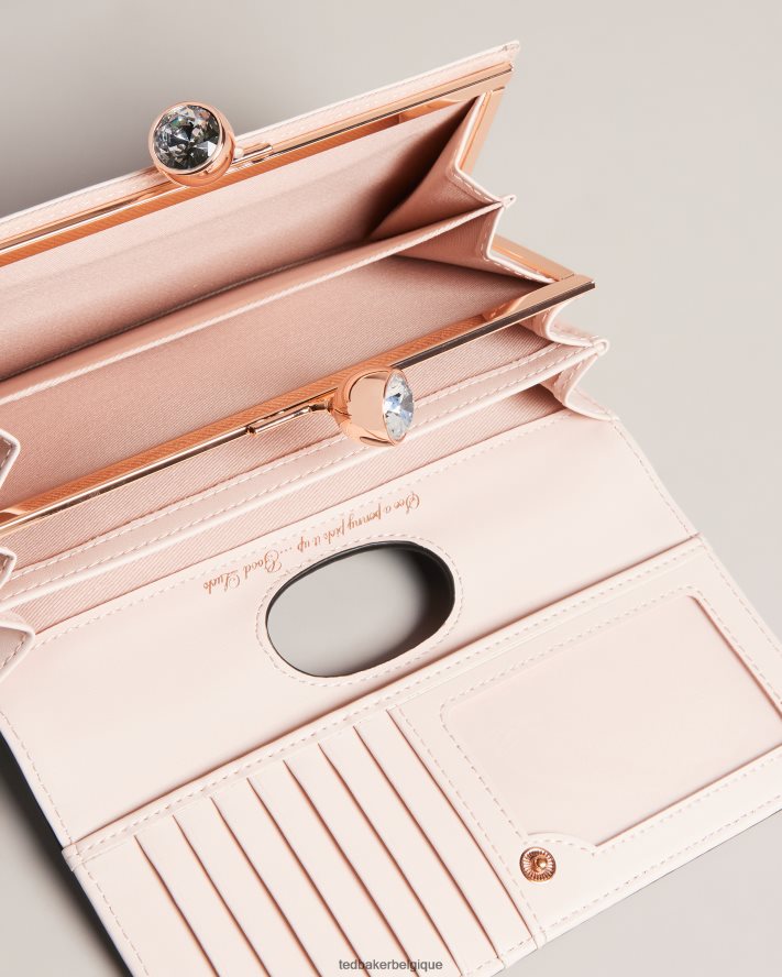 être Ted Baker femmes portefeuille matinée en cuir texturé à pompons tammyy noir FR8J421176 accessoires