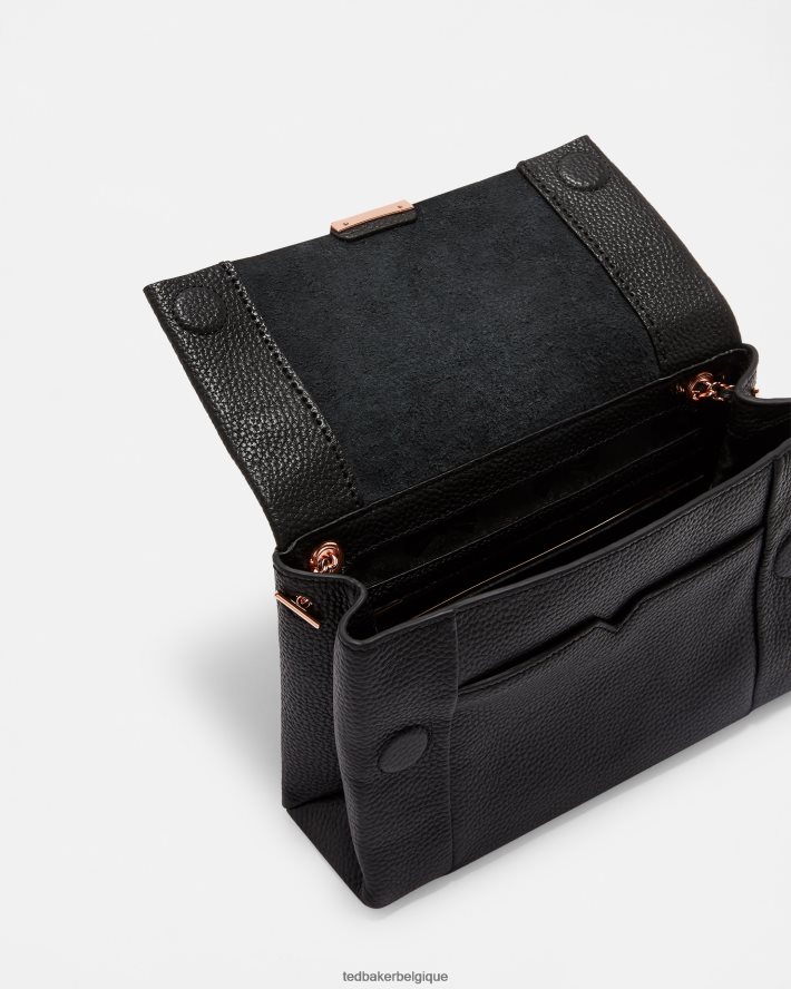 être Ted Baker femmes sac xbody en cuir souple non doublé parson noir FR8J42829 Sacs