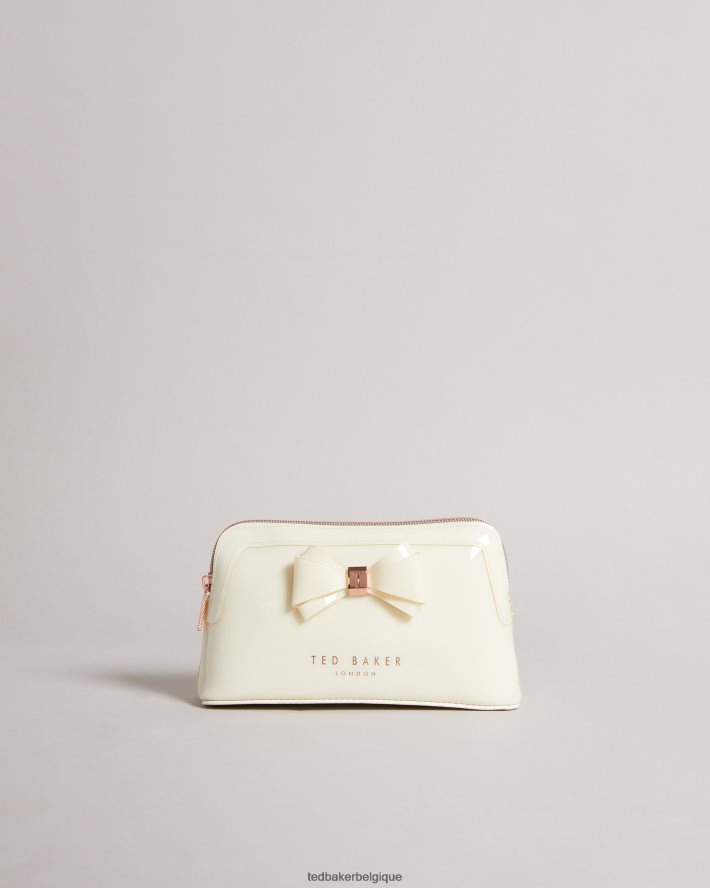 être Ted Baker femmes trousse de maquillage à nœud incurvé Aimee Ivoire FR8J421169 Sacs