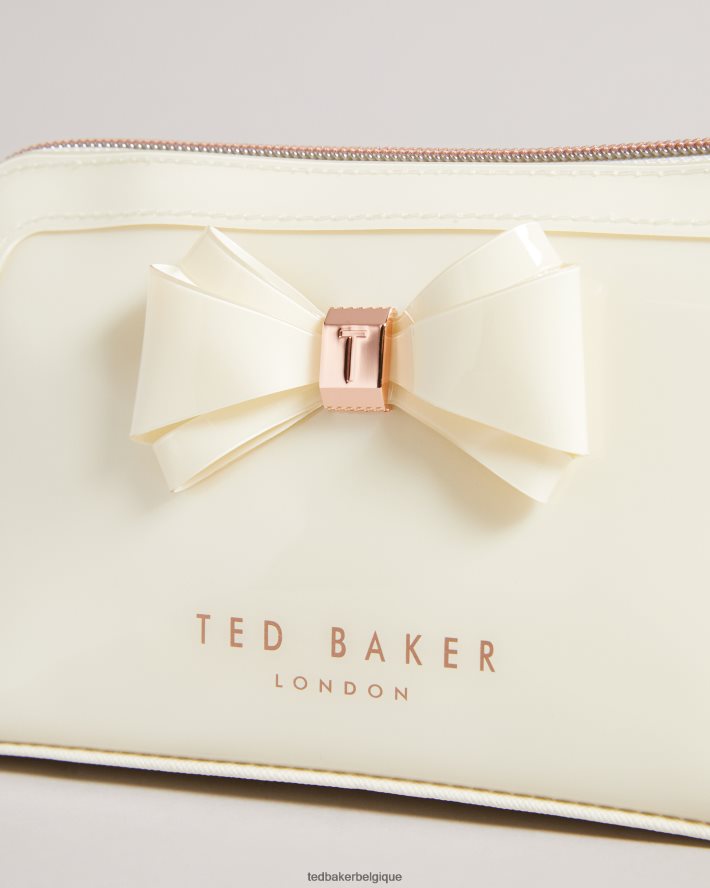 être Ted Baker femmes trousse de maquillage à nœud incurvé Aimee Ivoire FR8J421169 Sacs