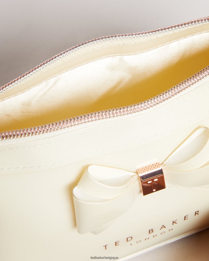 être Ted Baker femmes trousse de maquillage à nœud incurvé Aimee Ivoire FR8J421169 Sacs
