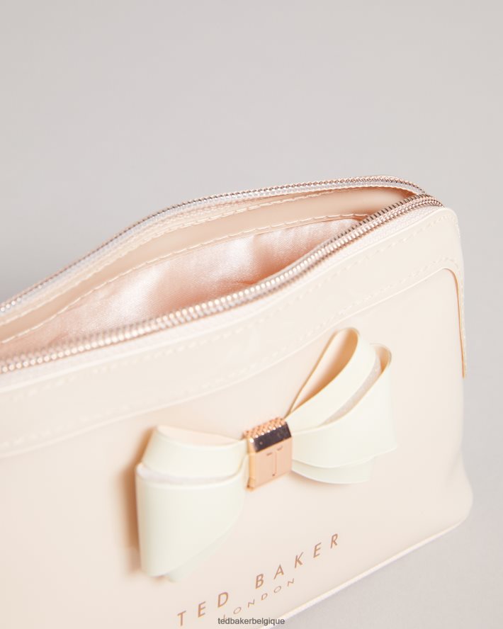 être Ted Baker femmes trousse de maquillage à nœud incurvé Aimee rose pâle FR8J421170 Sacs