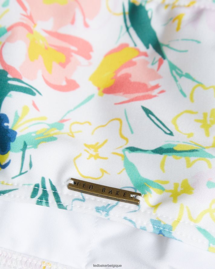 être Ted Baker femmes Malray - haut de bikini à volants et fleurs blanc FR8J42620 vêtements