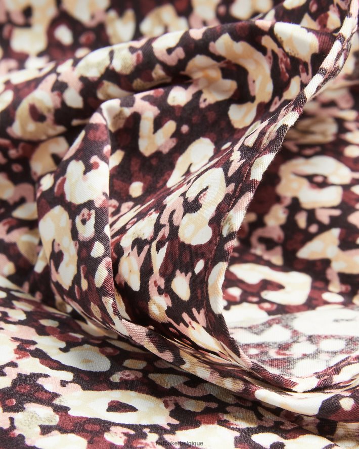 être Ted Baker femmes Sanjaa - Top à manches ballon et volants violet foncé FR8J42585 vêtements