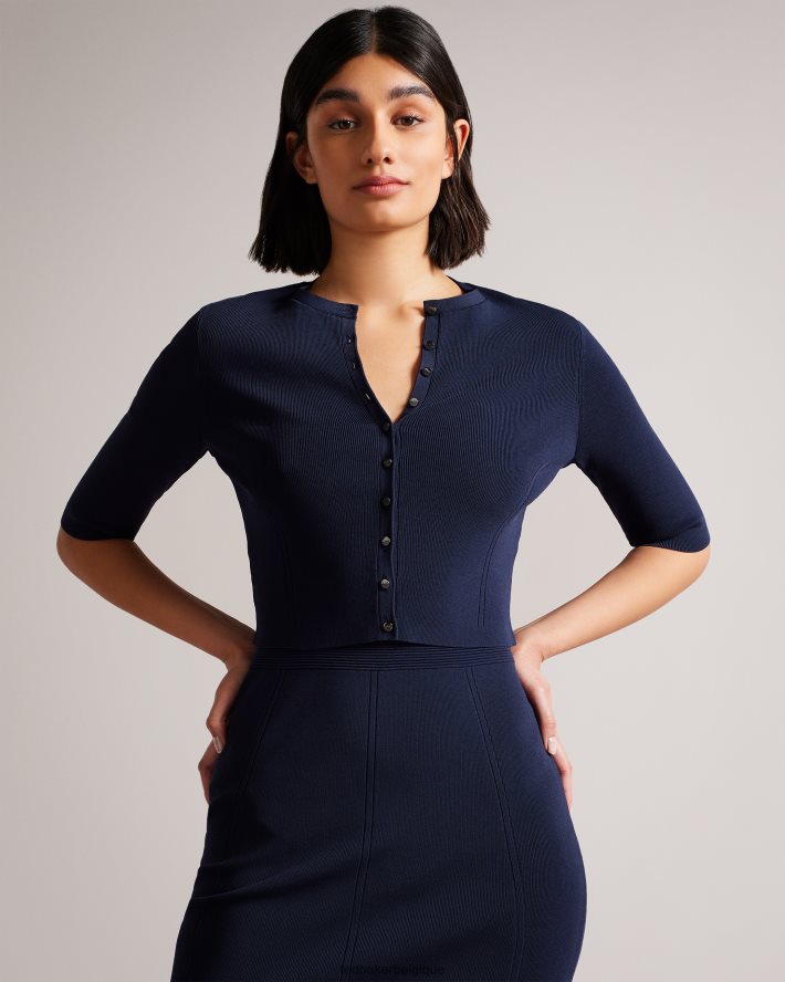 être Ted Baker femmes cardigan court en rayonne perine marine FR8J42610 vêtements