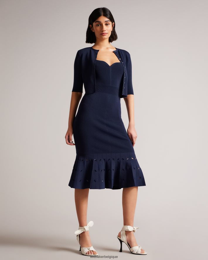 être Ted Baker femmes cardigan court en rayonne perine marine FR8J42610 vêtements