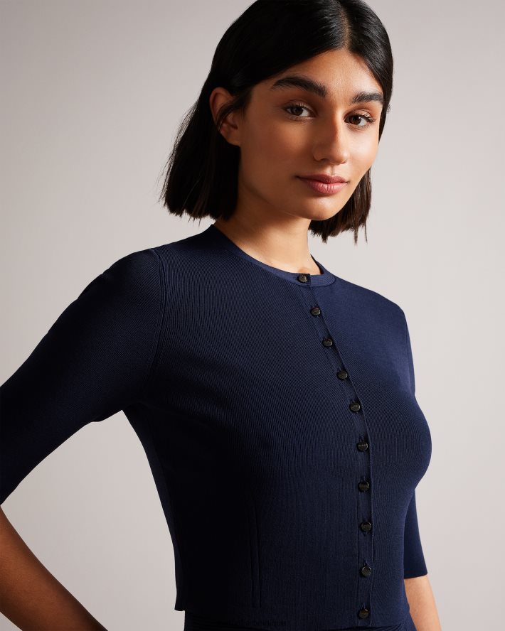 être Ted Baker femmes cardigan court en rayonne perine marine FR8J42610 vêtements